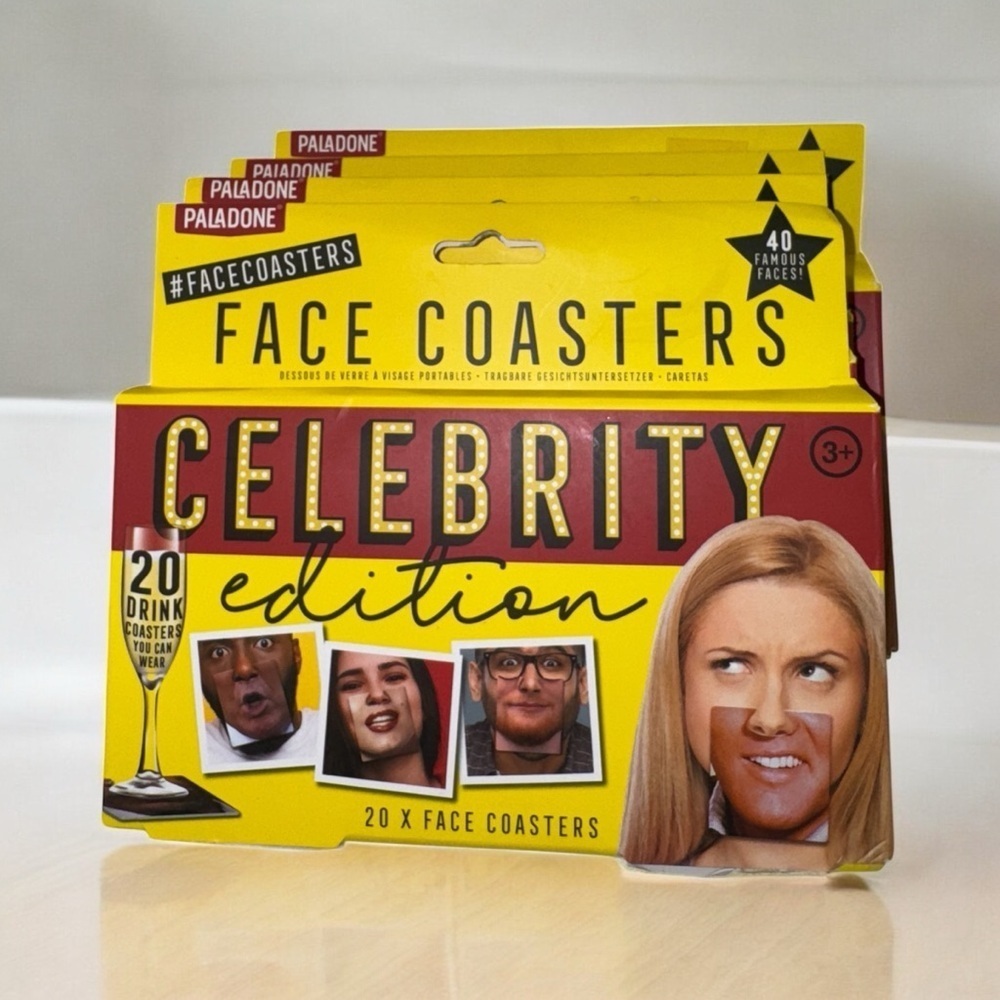 New funny celebrity face coasters - guess the celebrity face game